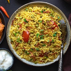 Instant Pot Matar Pulao Recipe