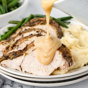Juicy Crockpot Turkey Breast (with easy gravy)