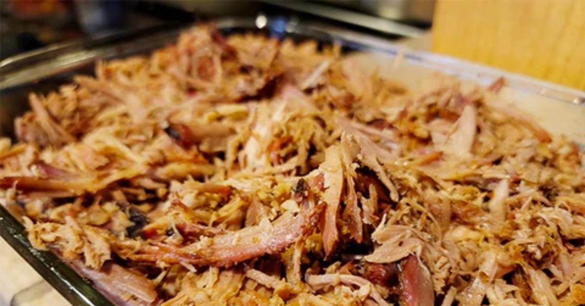 Whiskey Peach Smoked Pulled Chicken