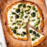 Ricotta Pizza with Roasted Garlic and Broccoli