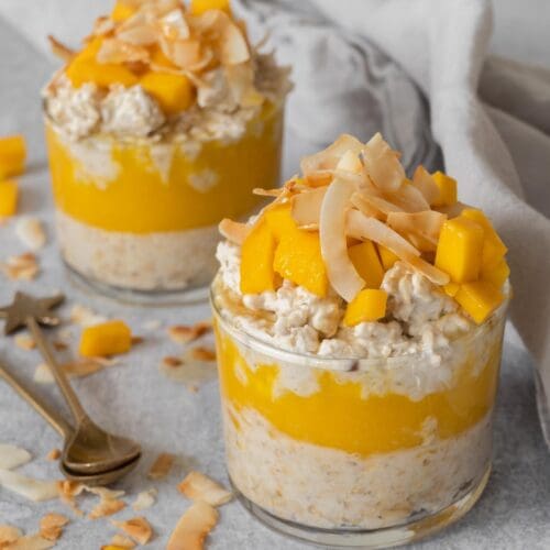 Mango Coconut Overnight Oats (Easy Vegan Recipe)