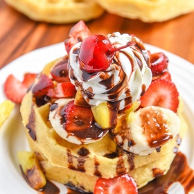 Banana Split Waffles
