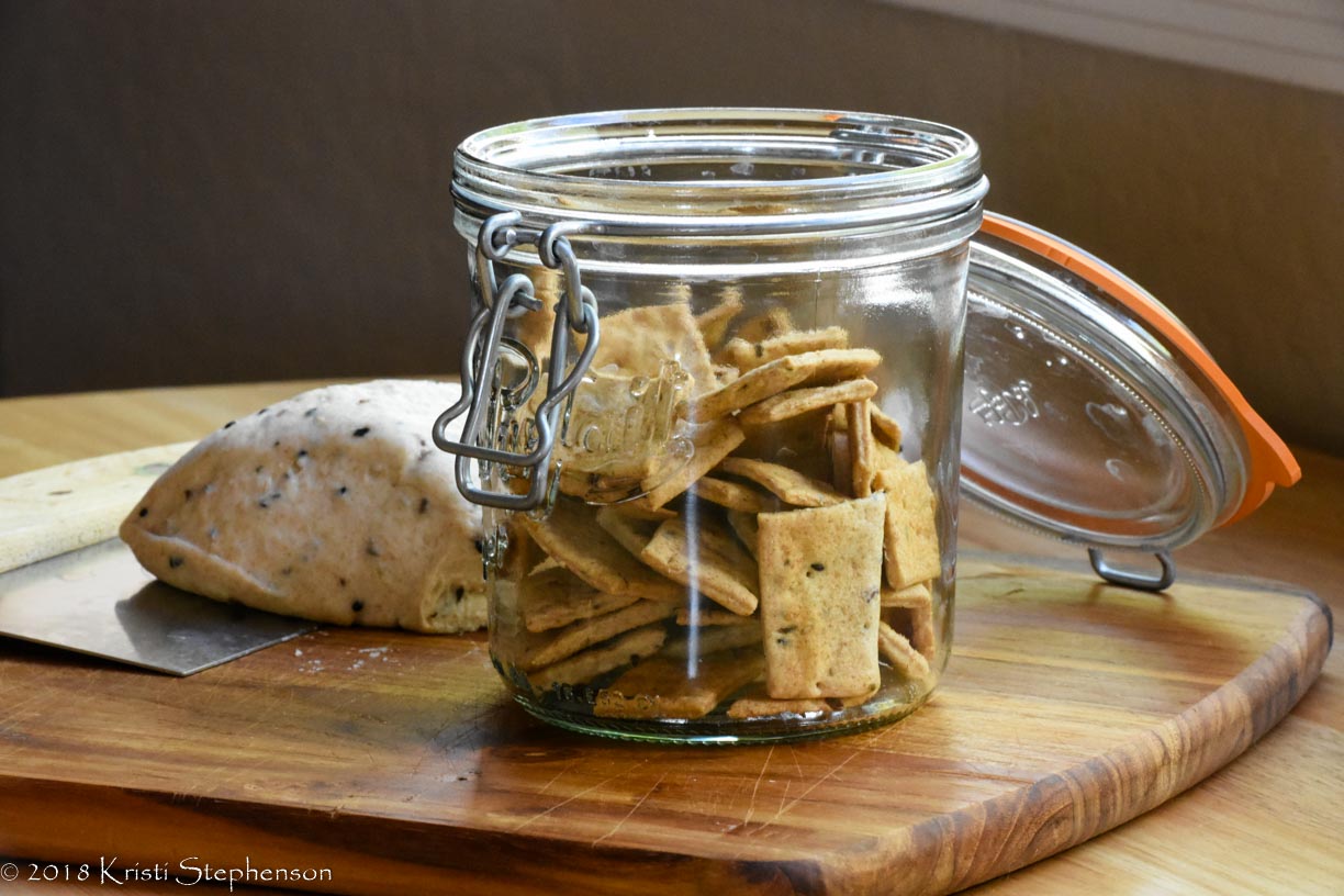 Seeded Sourdough Crackers